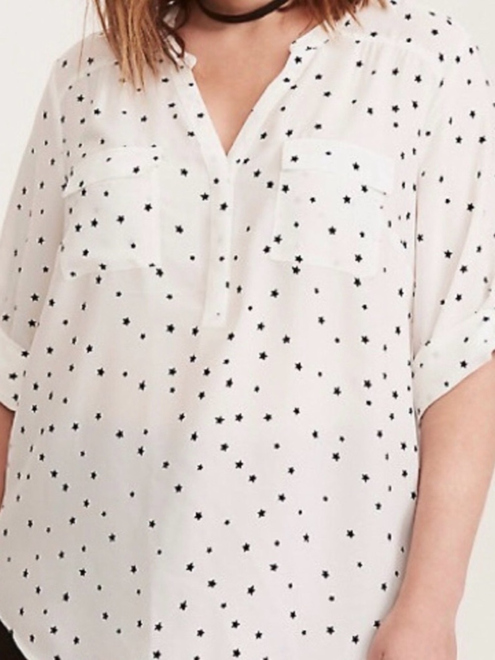 torrid White Tunic with Black Star Print